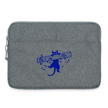 Chat mignon Musicien Instrument de musique - Sacoche pour ordinateur portable 15 pouces - gris chiné - Devant
