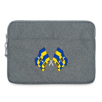 Drapeaux croisés de l’Ameland – Fierté insulaire - Sacoche pour ordinateur portable 15 pouces - gris chiné - Devant