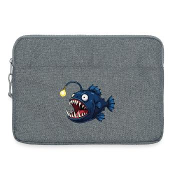 Tiefsee-Anglerfisch mit Leuchte - Laptoptasche 15" - Grau meliert - Vorne