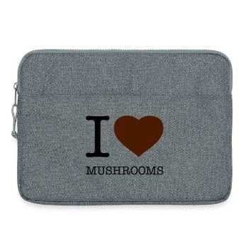 I LOVE MUSHROOMS Pilze - Laptoptasche 15" - Grau meliert - Vorne