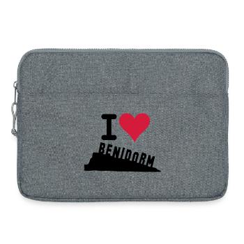 Crimson Heart Love Typography - Laptop bag 15" - heather grey - Front