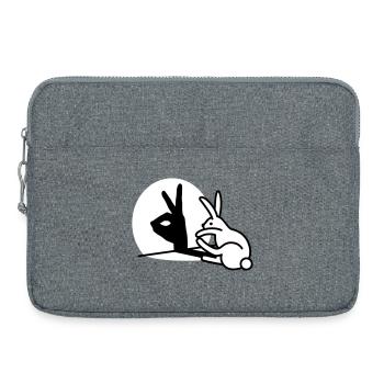 Drôle lapin main ombre projection lapin - Sacoche pour ordinateur portable 15 pouces - gris chiné - Devant