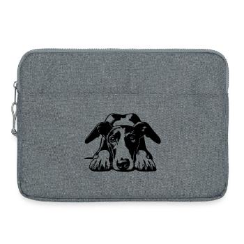 Galgo Kopf mit Pfoten - Laptoptasche 15" - Grau meliert - Vorne