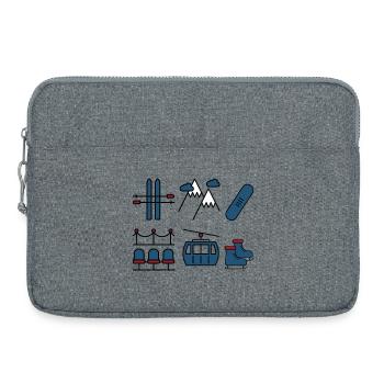 Sports d’hiver - Sacoche pour ordinateur portable 15 pouces - gris chiné - Devant