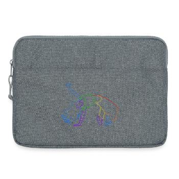 Farblinienakrobat in Bewegung - Laptoptasche 15" - Grau meliert - Vorne