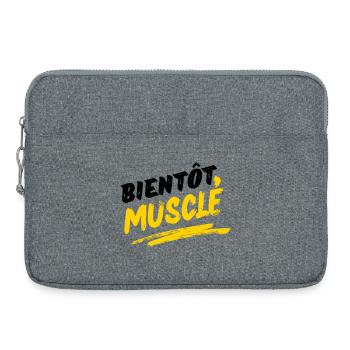 Design Musculature Énergique en Style Urban - Sacoche pour ordinateur portable 15 pouces - gris chiné - Devant