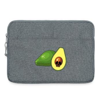 Avocado-Schädel - Laptoptasche 15" - Grau meliert - Vorne