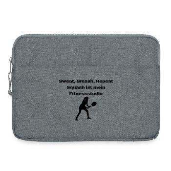 Transpirez, écrasez, répétez – le squash est ma salle de sport - Sacoche pour ordinateur portable 15 pouces - gris chiné - Devant