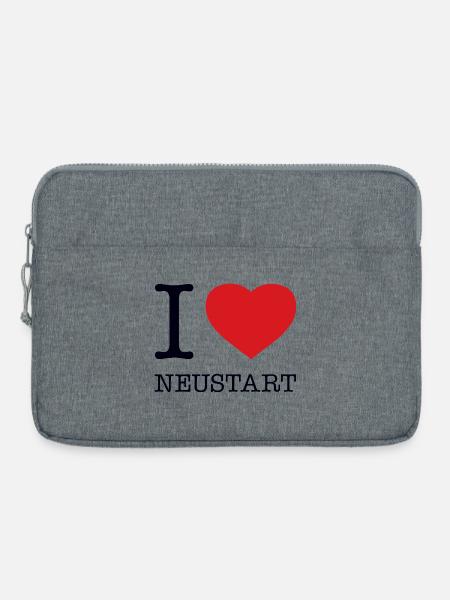 I love Neustart - Laptoptasche 15" - Grau meliert