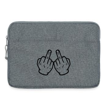 Hand Mittelfinger Frech - Laptoptasche 15" - Grau meliert - Vorne