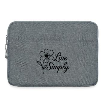 Vivre simplement - Sacoche pour ordinateur portable 15 pouces - gris chiné - Devant