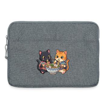 Bubble Tea Ramen pour chats - Sacoche pour ordinateur portable 15 pouces - gris chiné - Devant