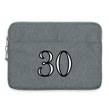 30. 30 ANS. 30e ANNIVERSAIRE. ANNIVERSAIRE 30 ANS. - Sacoche pour ordinateur portable 15 pouces - gris chiné - Devant