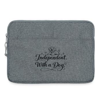 Indépendant. Avec un chien. - Sacoche pour ordinateur portable 15 pouces - gris chiné - Devant