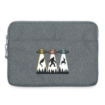 Alien Abduction Bigfoot Loch Ness Funny UFO - Laptop bag 15" - heather grey - Front