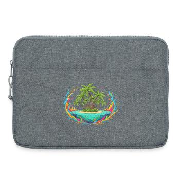 Tropische Palmeninsel Farbenspiel - Laptoptasche 15" - Grau meliert - Vorne