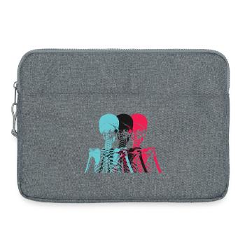 Pop Art Skeleton Neon Retro Design - Laptop bag 15" - heather grey - Front