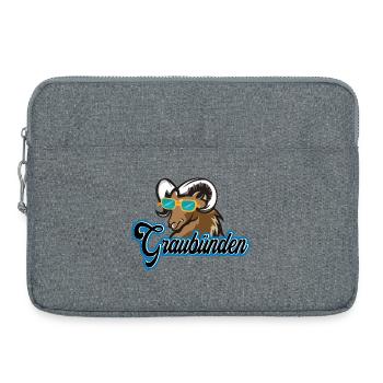Graubünden Steinbock Stil - Laptoptasche 15" - Grau meliert - Vorne