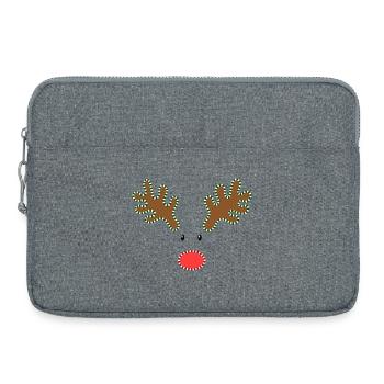 Christmas Rudolph Reindeer - Laptop bag 15" - heather grey - Front