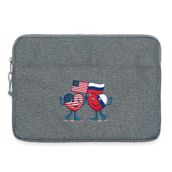 America and Russia hearts - Laptop bag 15" - heather grey - Front