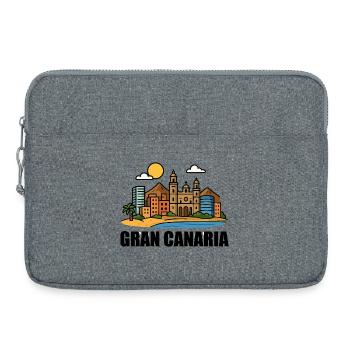 Farbige Stadtlandschaft von Gran Canaria - Laptoptasche 15" - Grau meliert - Vorne
