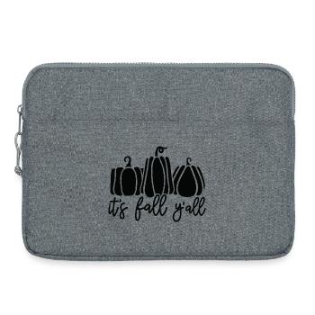 Herbstkürbisse mit Text für Herbstparty - Laptoptasche 15" - Grau meliert - Vorne
