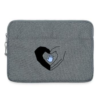Family Hands Heart Love Protection Vector - Laptop bag 15" - heather grey - Front
