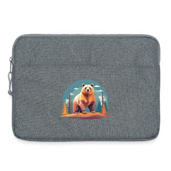 Polygonbär im Wald - Laptoptasche 15" - Grau meliert - Vorne
