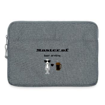 Meister des Biertrinkens - Laptoptasche 15" - Grau meliert - Vorne