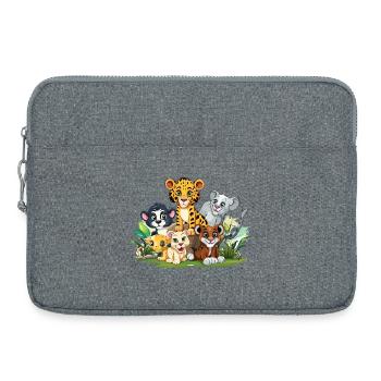 Amoureux des animaux dans la jungle - Sacoche pour ordinateur portable 15 pouces - gris chiné - Devant