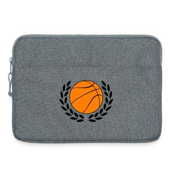 Icône du basket en orange gras - Sacoche pour ordinateur portable 15 pouces - gris chiné - Devant