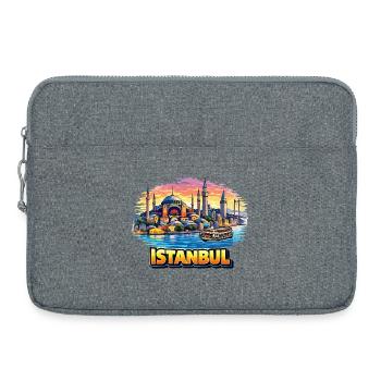 Istanbul skyline on the Bosphorus - Laptop bag 15" - heather grey - Front