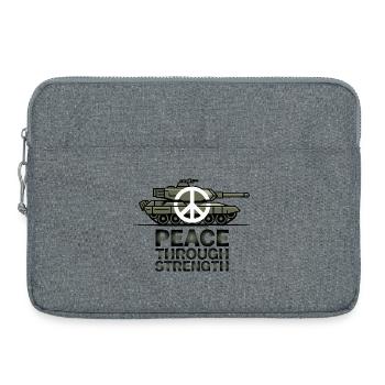 Peace Over Tanks Emblem - Laptop bag 15" - heather grey - Front