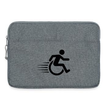 Wheelchair user on the move # - Laptop bag 15" - heather grey - Front