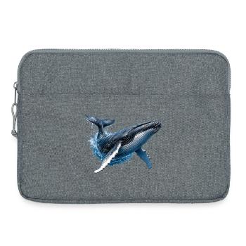Buckelwal – Ozean-Illustration - Laptoptasche 15" - Grau meliert - Vorne