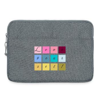 Love Yourself Schriftzug Pastell - Laptoptasche 15" - Grau meliert - Vorne