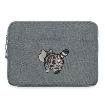 Grau getigerte Cartoonkatze - Laptoptasche 15" - Grau meliert - Vorne