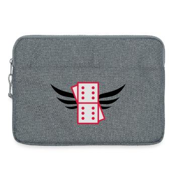Domino / Dominoes / Jeu / Joueur / Game - Sacoche pour ordinateur portable 15 pouces - gris chiné - Devant
