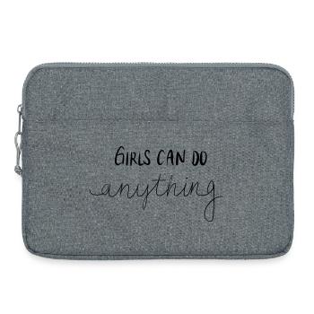 LES FILLES PEUVENT FAIRE TOUT - Sacoche pour ordinateur portable 15 pouces - gris chiné - Devant