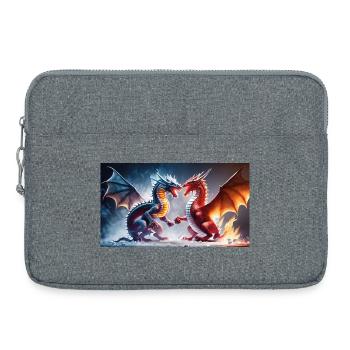 Le combat du feu et de la glace - Sacoche pour ordinateur portable 15 pouces - gris chiné - Devant