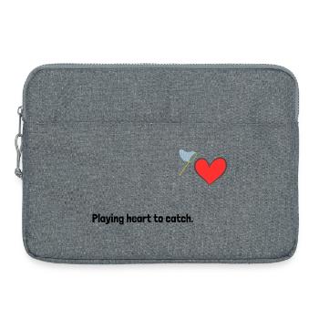 Playing heart to catch. - Laptop bag 15" - heather grey - Front