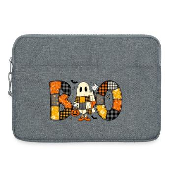 Fantôme Halloween Patchwork Boo - Sacoche pour ordinateur portable 15 pouces - gris chiné - Devant