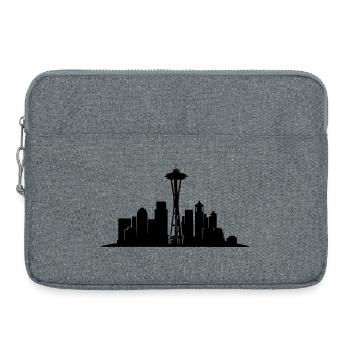 Seattle Skyline Silhouette - Laptop bag 15" - heather grey - Front