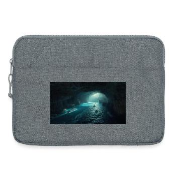 Luminous sea cavern - Laptop bag 15" - heather grey - Front