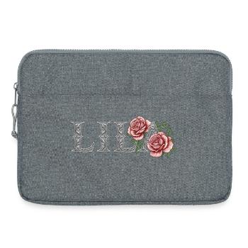 Vintage Floral ILAB Name Lettering - Laptop bag 15" - heather grey - Front