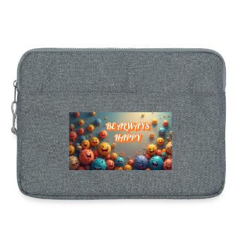 Always stay cheerful - Laptop bag 15" - heather grey - Front