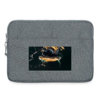 Küstenfels im Meeresblau - Laptoptasche 15" - Grau meliert - Vorne