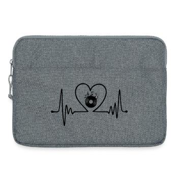 Music with Heart – Heartbeat Vinyl Design Heartbeat - Sacoche pour ordinateur portable 15 pouces - gris chiné - Devant