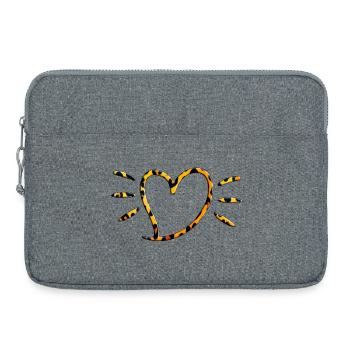 Leopard Heart Rays - Laptop bag 15" - heather grey - Front
