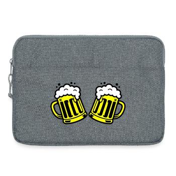 Bier Bierkrug Prost Comic - Laptoptasche 15" - Grau meliert - Vorne